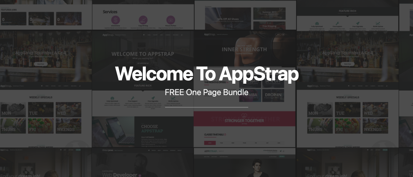 AppStrap Onepager Bundle – one page website templates free download