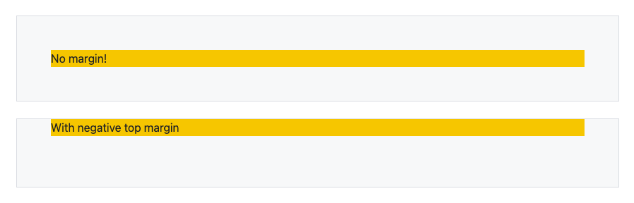 Negative margin screenshot example