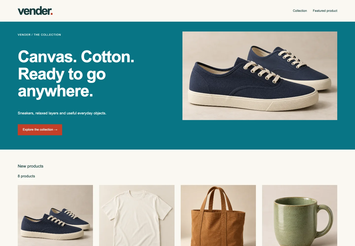 Vender Free – Free Ecommerce HTML Template